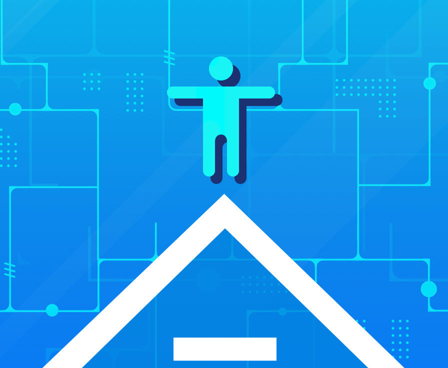 Web accessibility icon (person with arms outstretched) standing on top of the Tiny company logo.