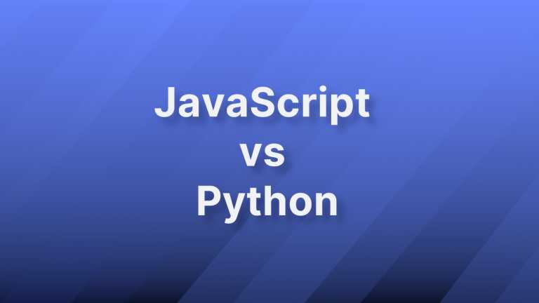 JavaScript vs Python text displayed over a background with a pattern of diagonal lines