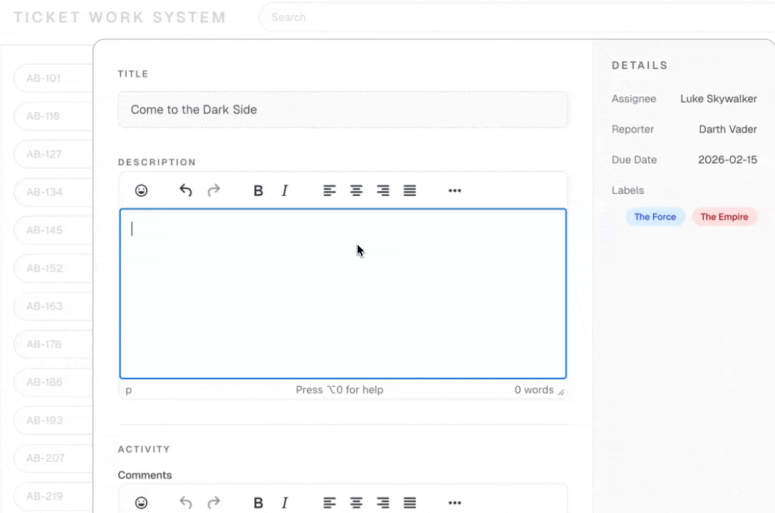 A GIF of the Link Checker plugin working in TinyMCE inside a team collaboration demo React app.