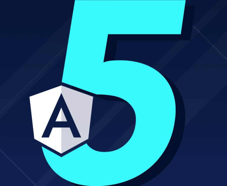 Angular logo and a number 5.
