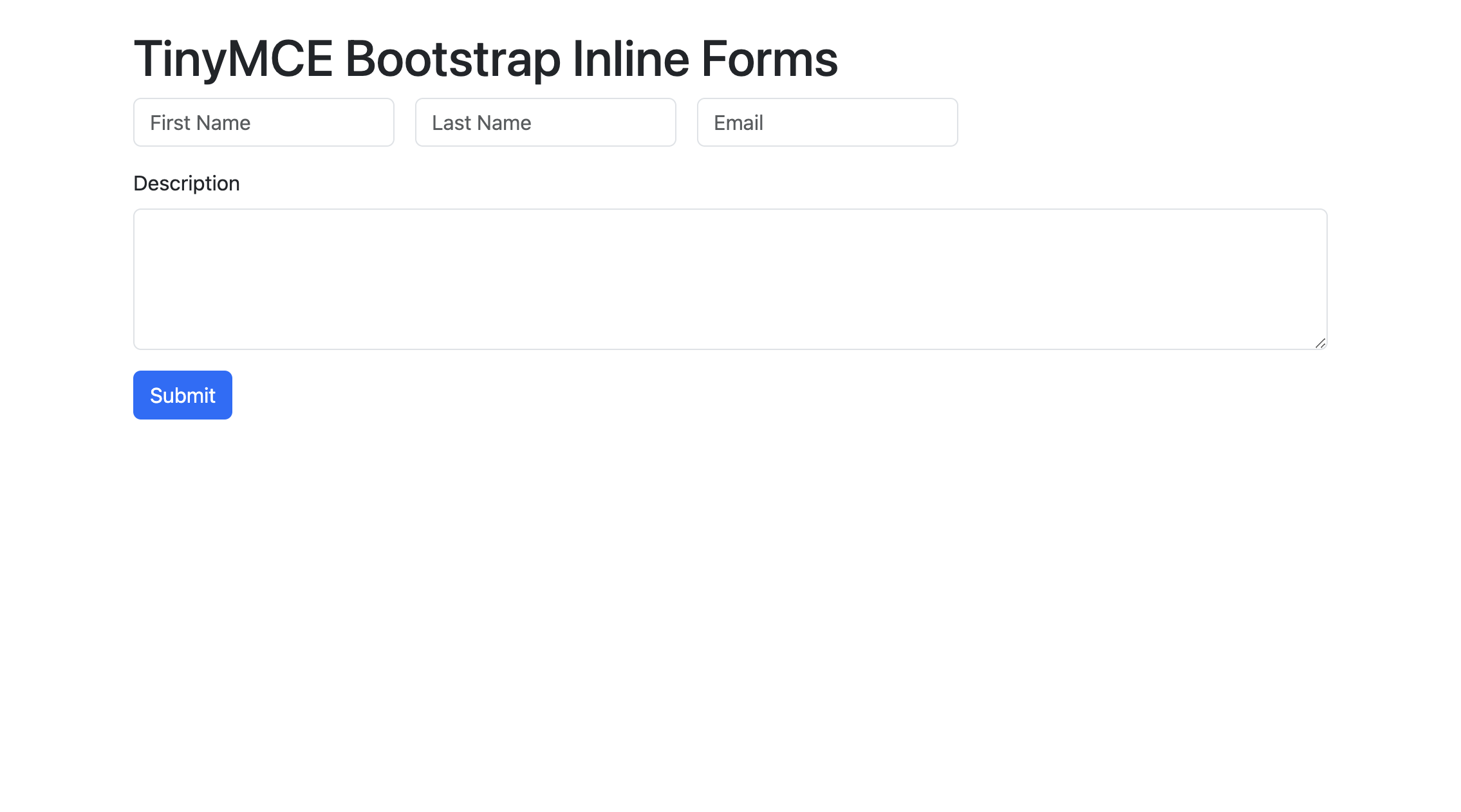 A basic inline Bootstrap form