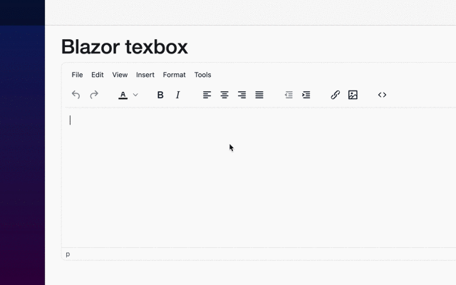 Blazor textbox with a new toolbar