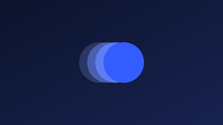 A transition of a circle shape through different hues and transparency, representing animation frames