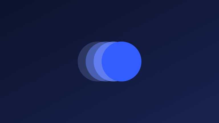 A transition of a circle shape through different hues and transparency, representing animation frames