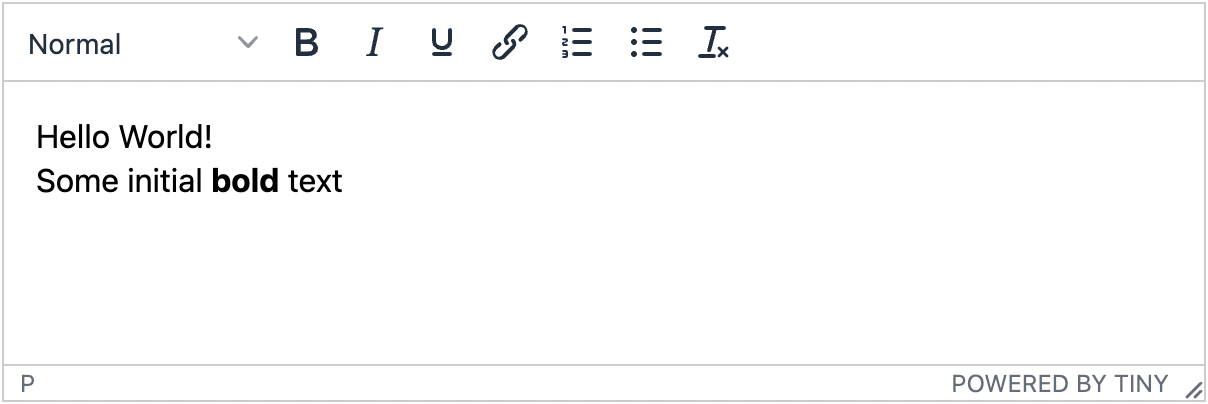 The TinyMCE editor