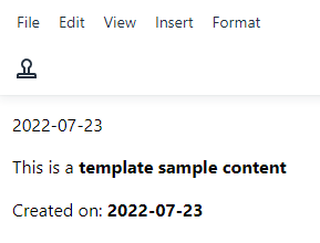 TInyMCE template customization with creation dates added