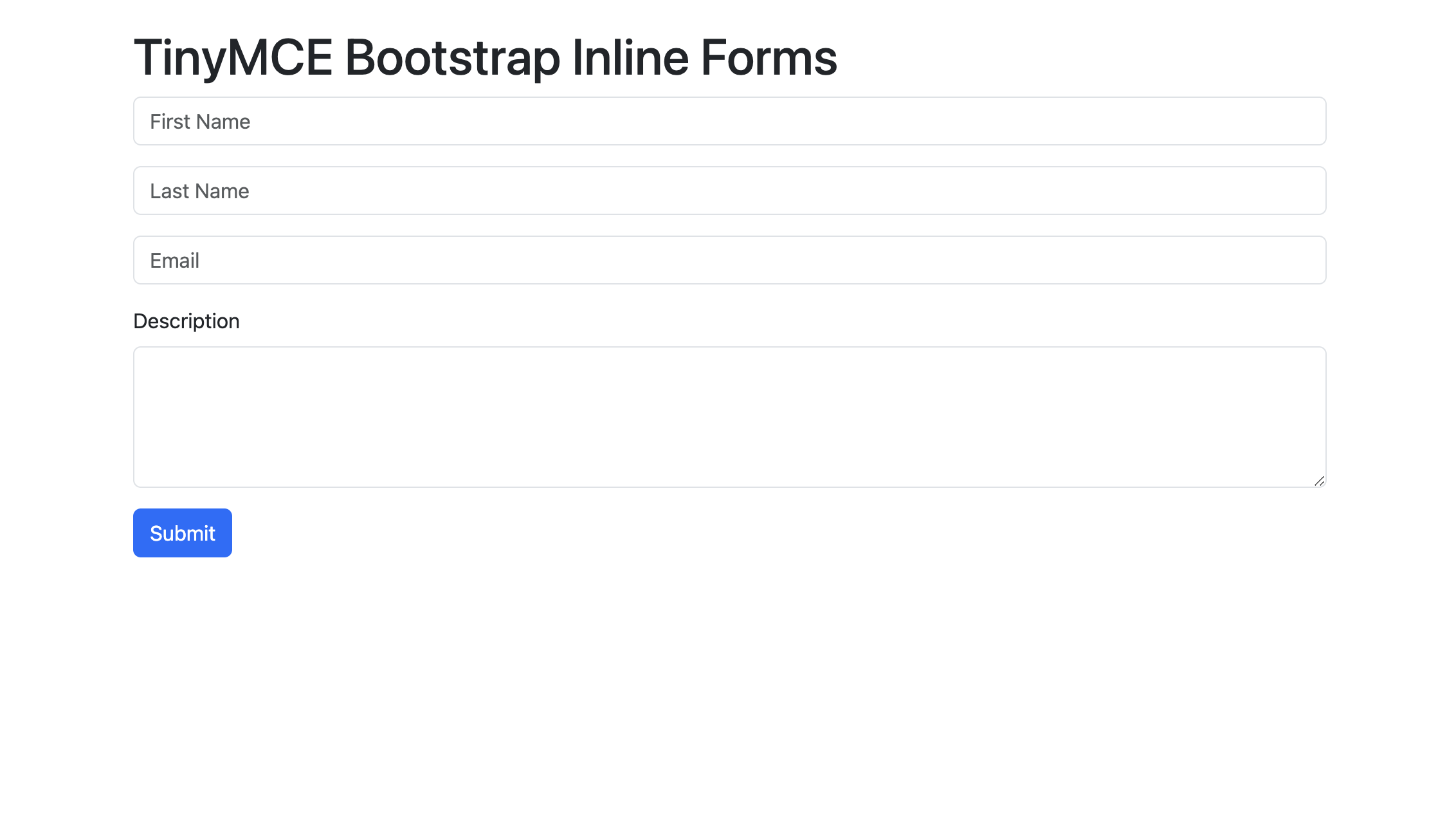 A basic Bootstrap form