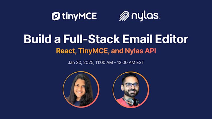 Build a full-stack email editor with TinyMCE and Nylas