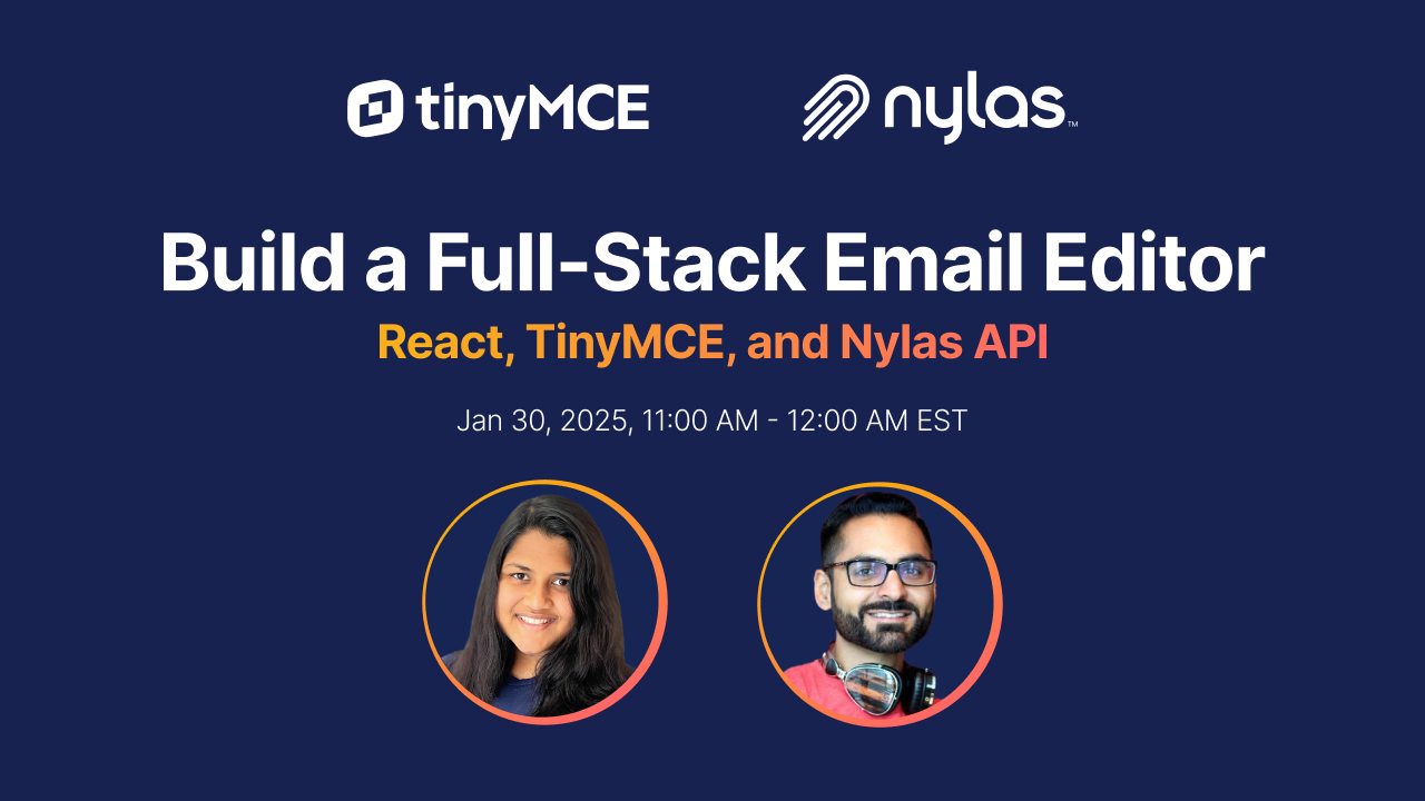 Build a full-stack email editor with TinyMCE and Nylas