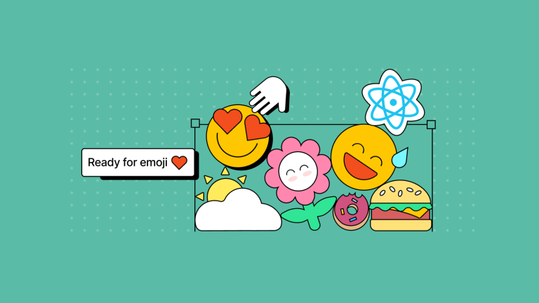 A box filled with emoji that you can select from, supervised by React