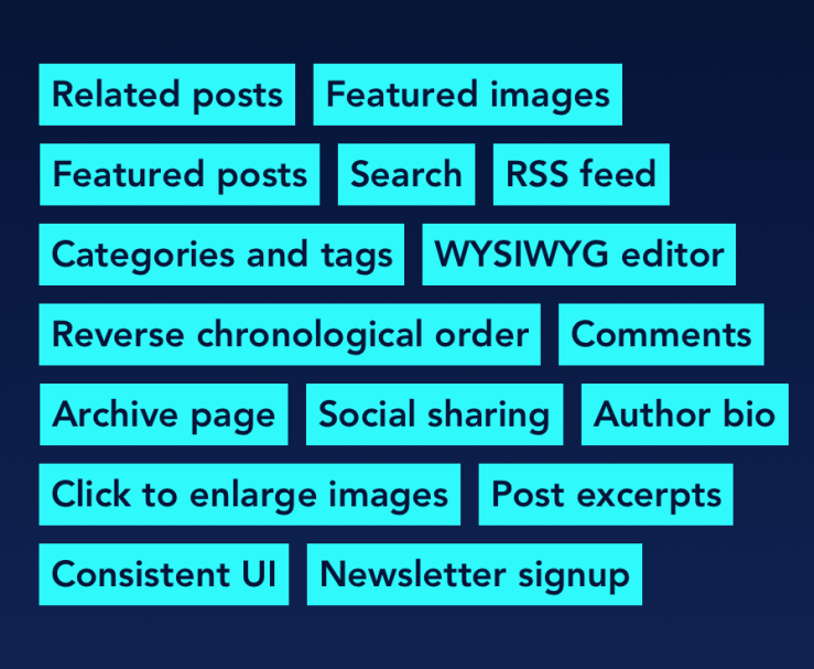 Group of categories and tags made from the section titles within the related article.