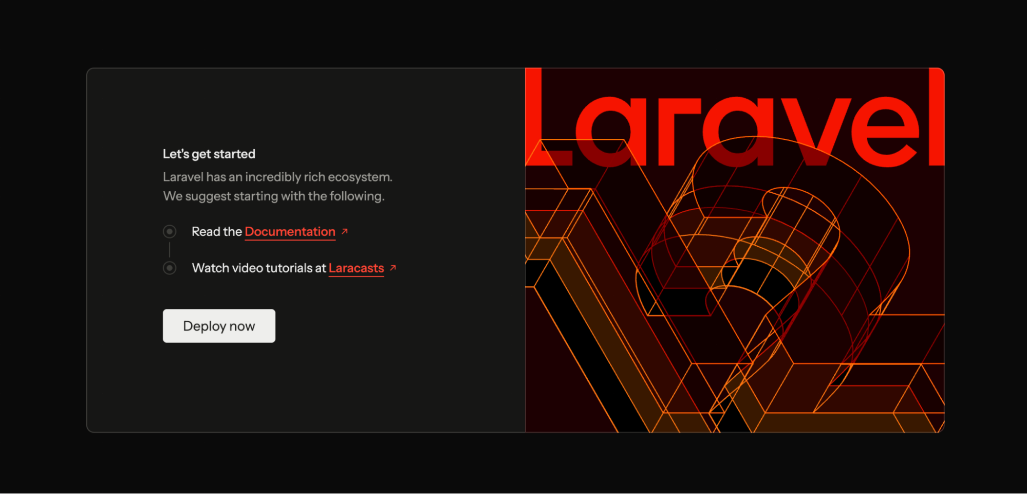 Default Laravel application with the Laravel 12 logo and let