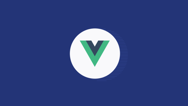The Vue logo displayed on a large blue background, a bit like a flag