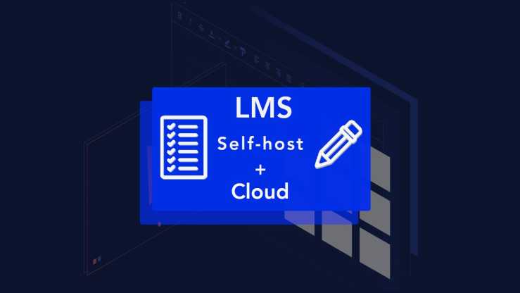 LMS and self-host with a + Cloud and LMS icons floating above TinyMCE imagery