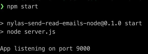 Backend server started successfully on port 9000