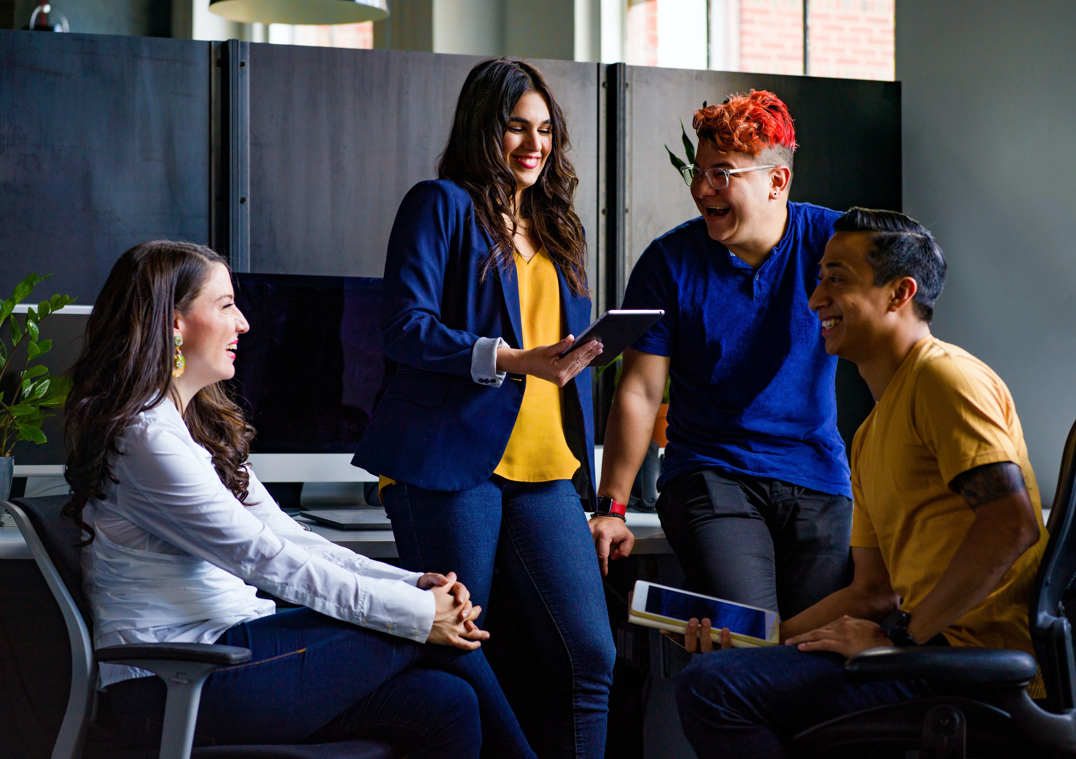 Group of people working together 