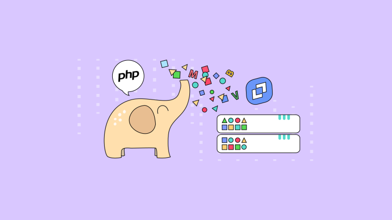 The PHP element of the database represented by an elephant celebrating with TinyMCE