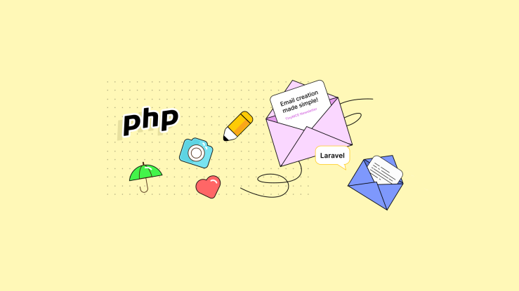 Blade icons represented by different colorful icons looked after by the PHP logo