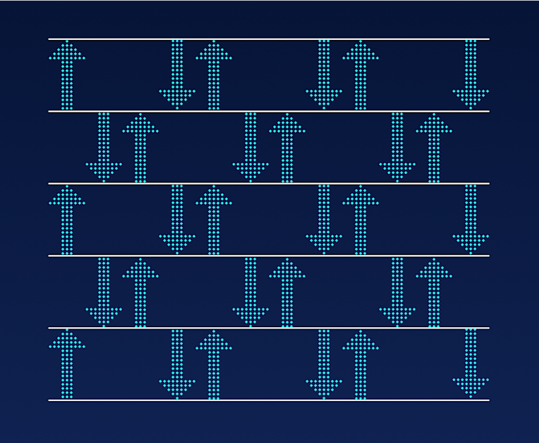 Six lines with arrows pointing between them highlighting the spacing.