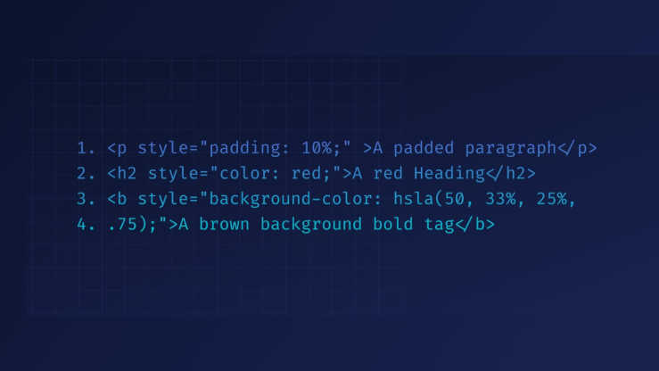 CSS style added inline to a list of HTML tags