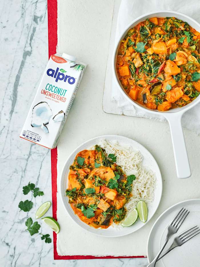 Vegetable Korma with Butternut and Aubergine Alpro