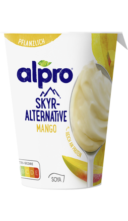 Roślinna alternatywa dla skyra o smaku mango