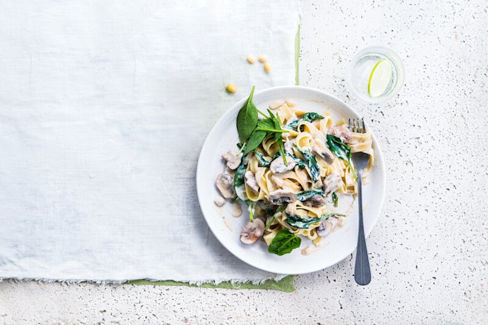 Pilz-Spinat-Tagliatelle