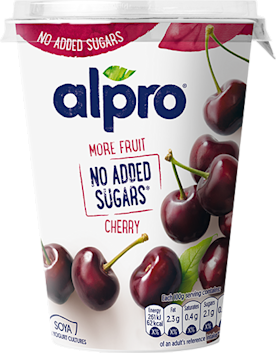 With More Fruit And No Added Sugars I Cherry Alpro