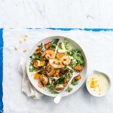 Scampi Salad with a Summer Curry Dressing