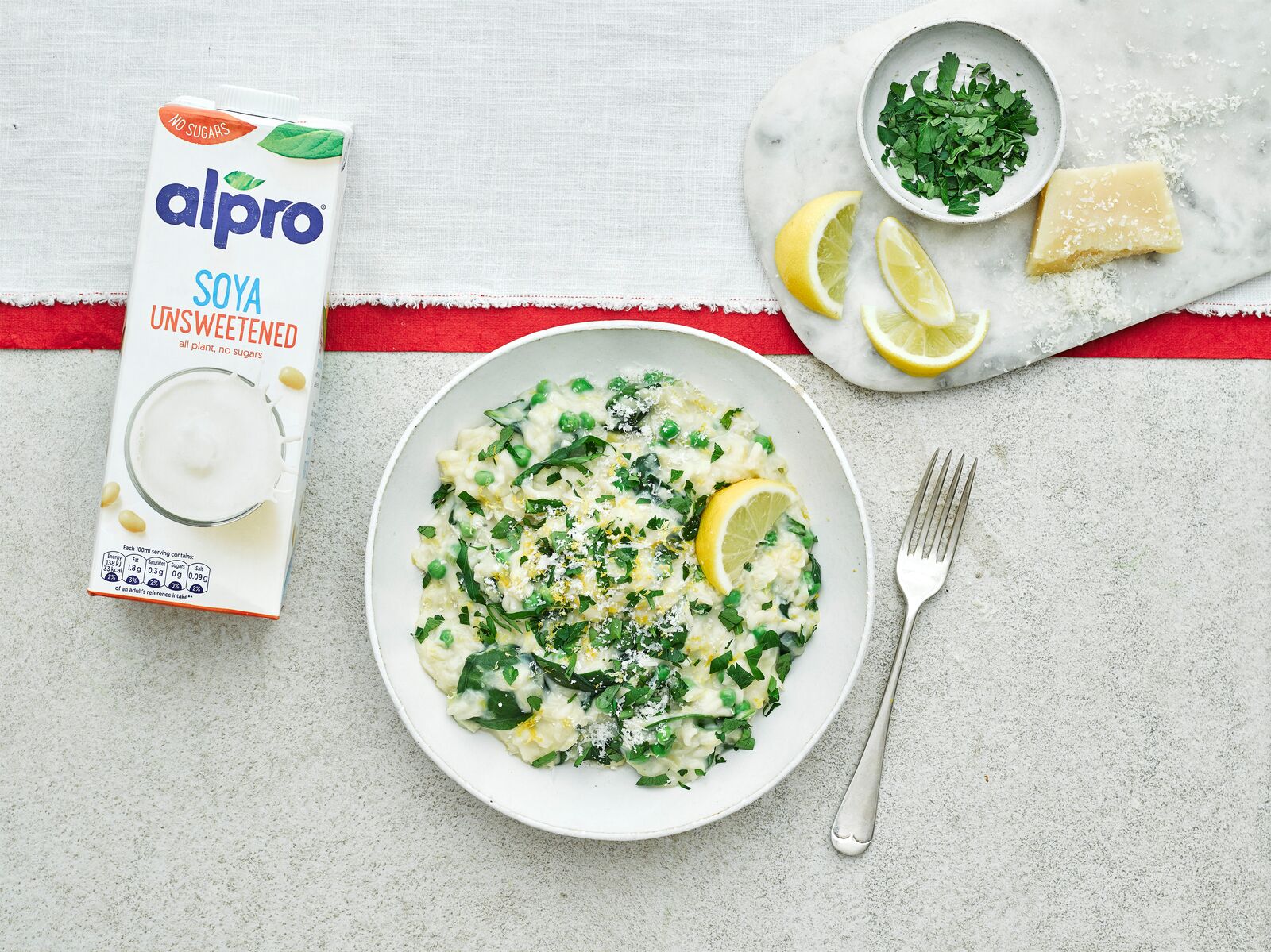 Creamy leek, pea and spinach risotto