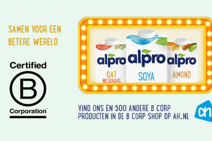 Albert Heijn verwelkomt Alpro in zijn virtuele B Corp schap