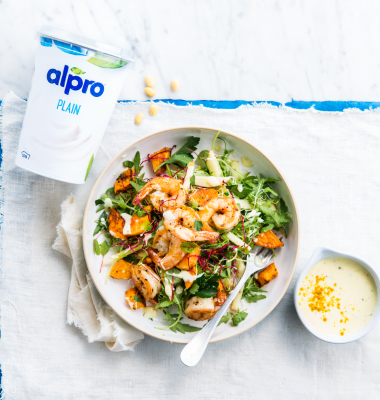 Scampi Salad with a Summer Curry Dressing 