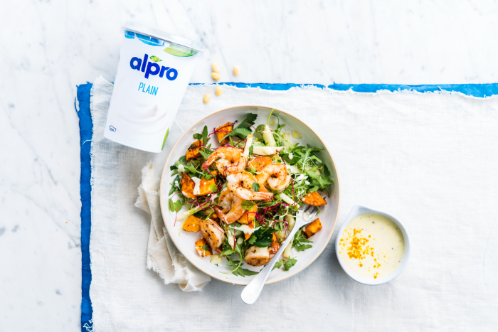 Scampi Salad with a Summer Curry Dressing 