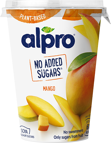 Enemmän hedelmää ja ei lisättyjä sokereita I Mango | Alpro