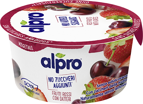Alternative vegetali allo yogurt, Più Frutta No zuccheri aggiunti, Lampone Mela