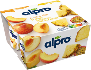 Alpro Pêche / Ananas-Fruit de la Passion Alternative Végétale au Yaourt