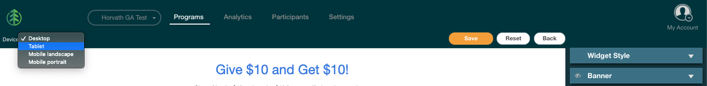 The Horizontal Toolbar