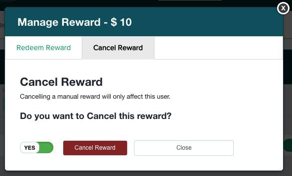 Cancel Reward