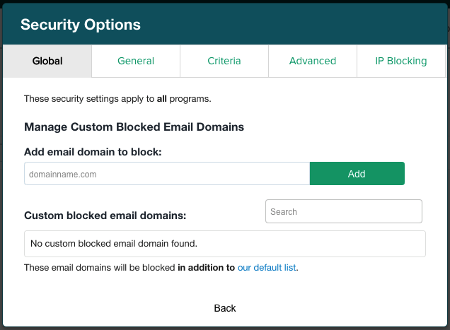 Blocked Domains