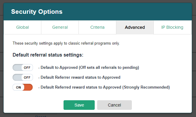 Default to Pending