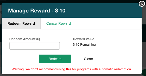 Redeem Reward