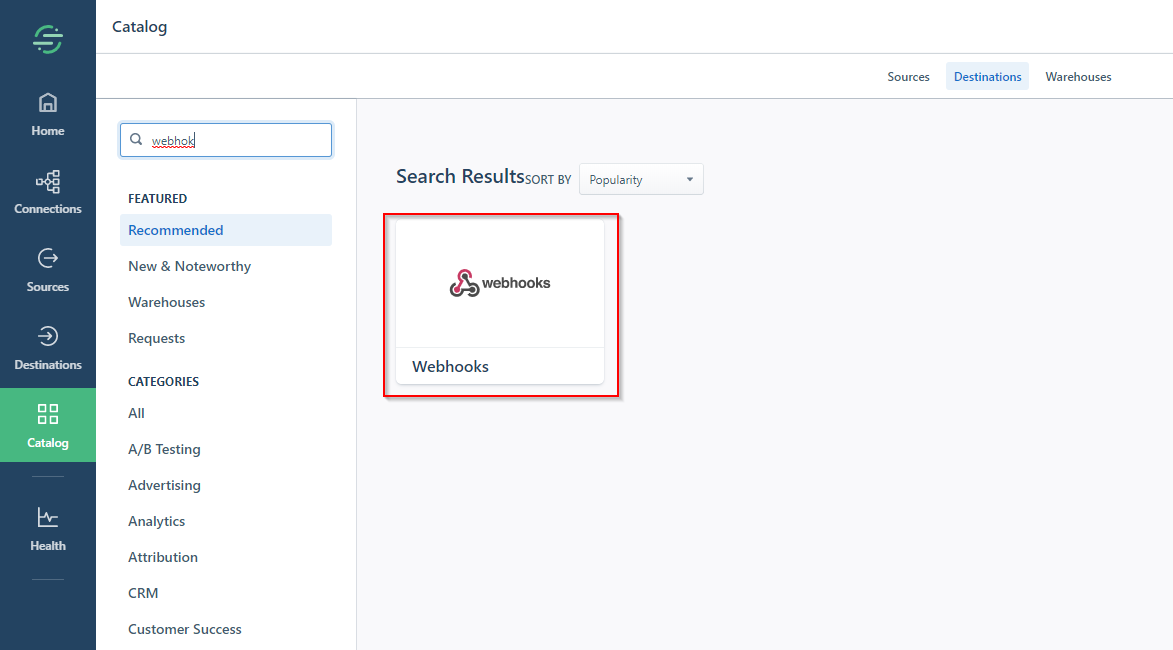 Segment Webhook Destination