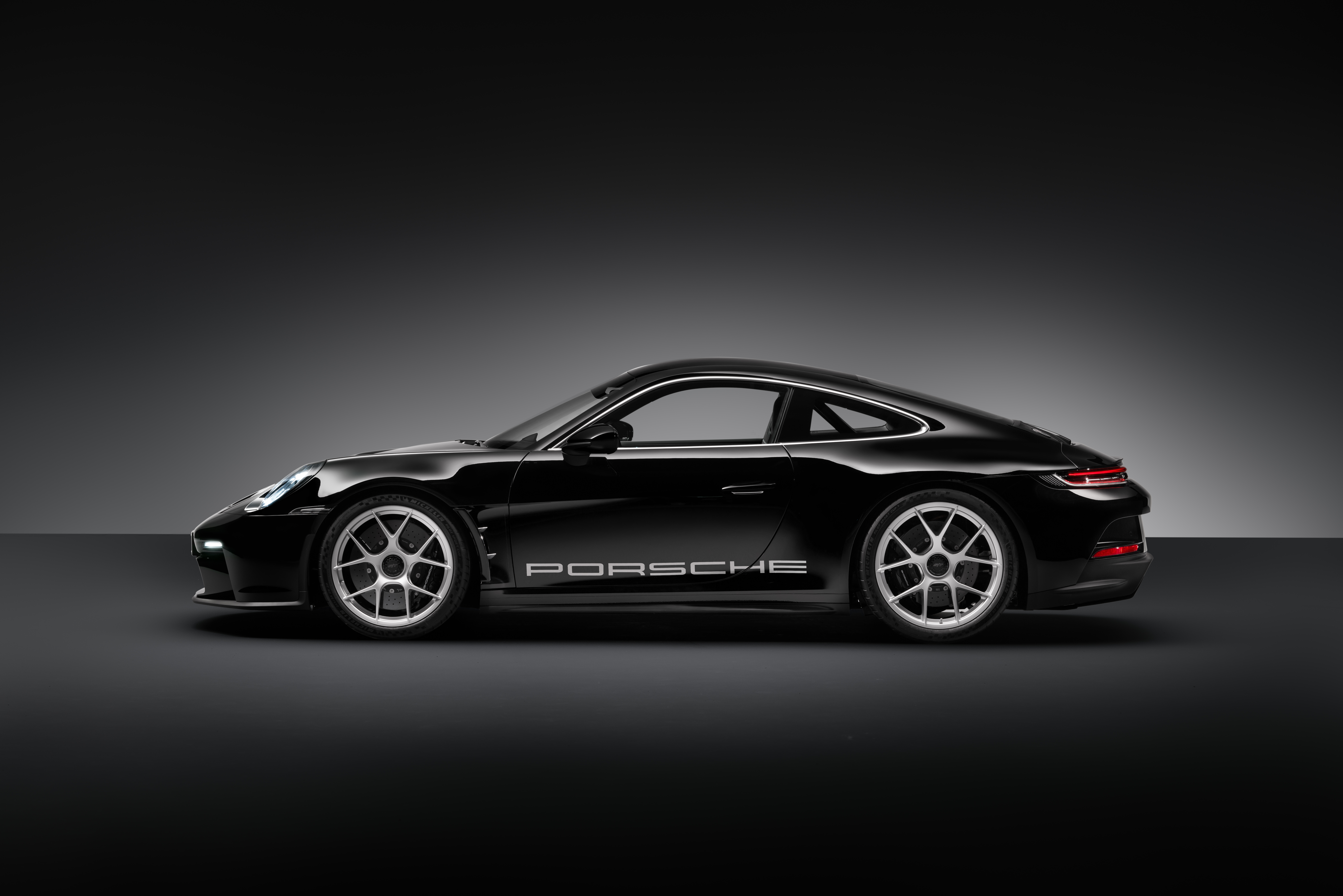 Side view of Porsche 911 S/T in black