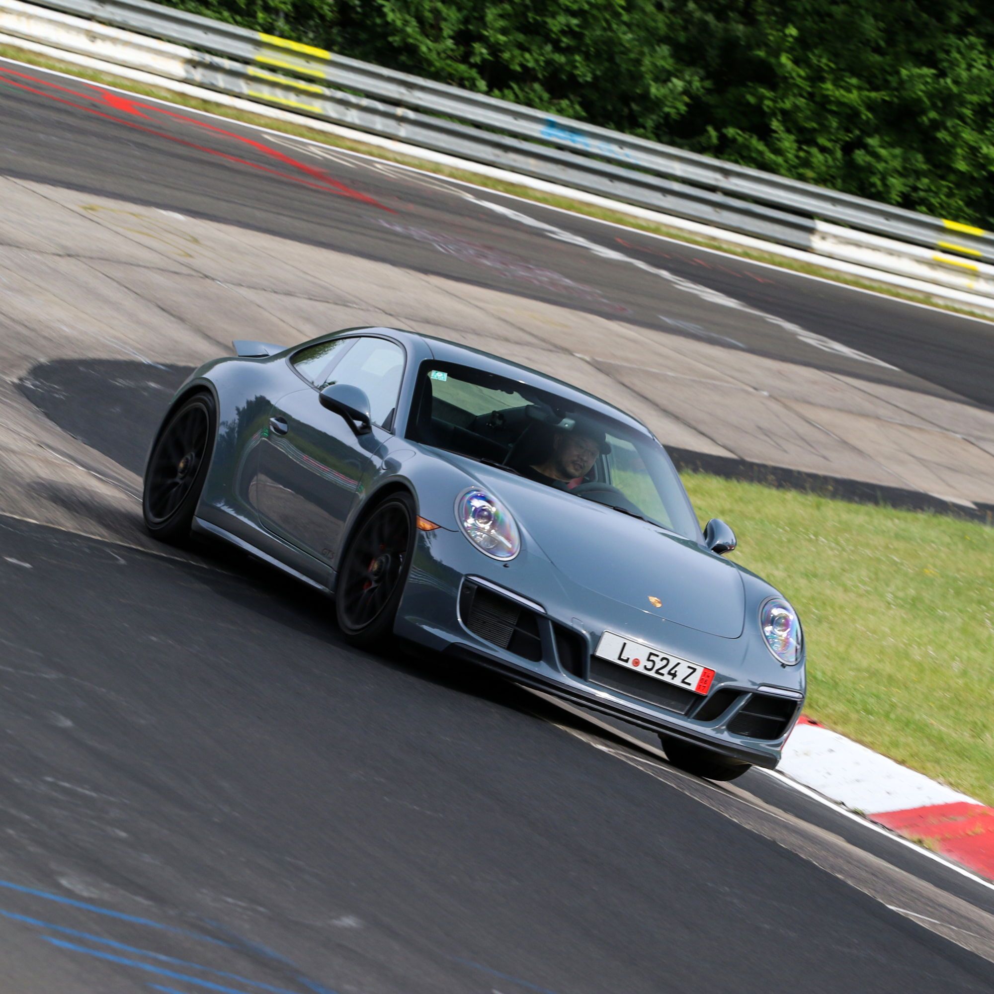 Blue grey 911 Carrera GTS at the Nordschleife