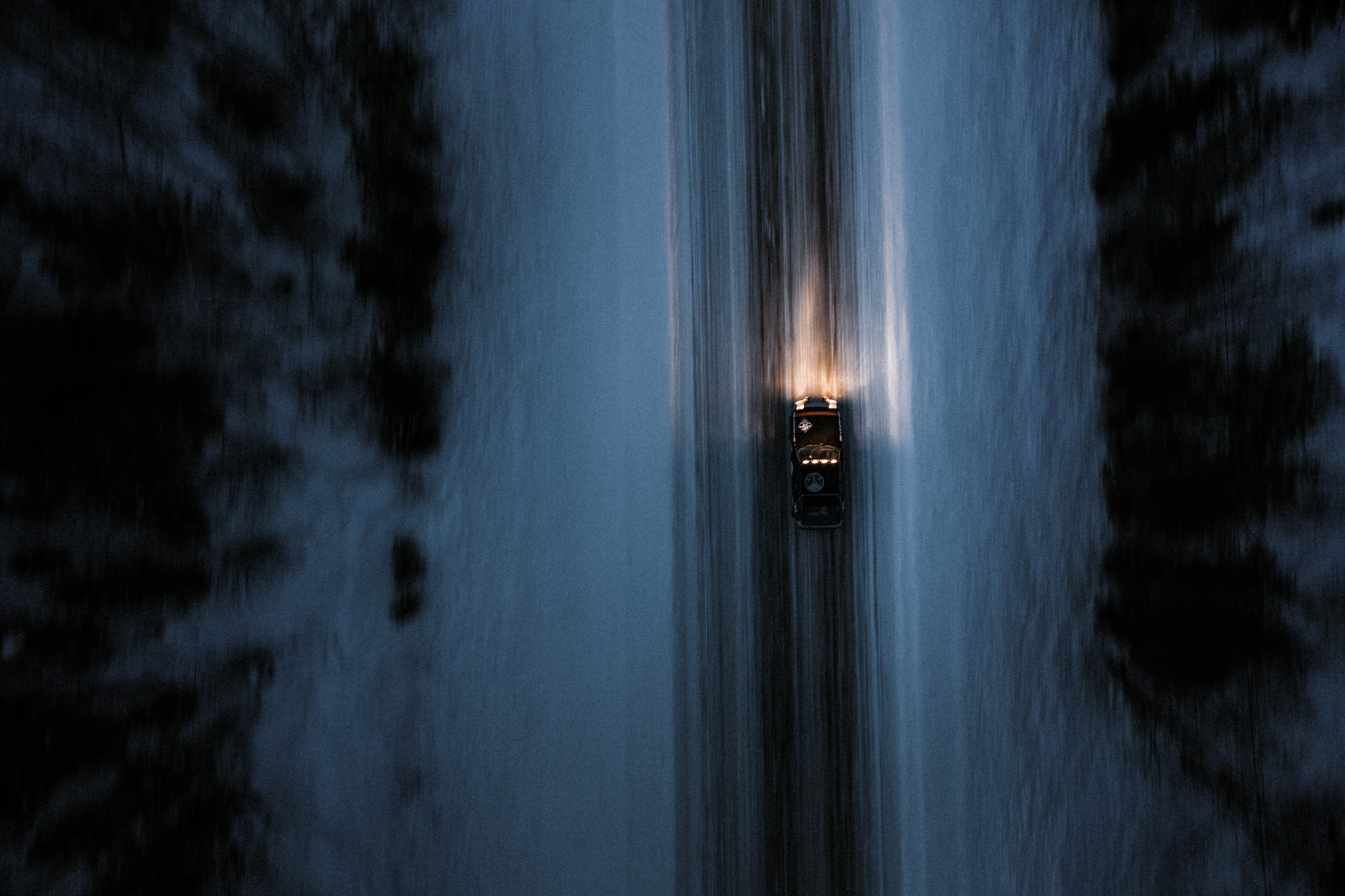 Driving through the Arctic in winter