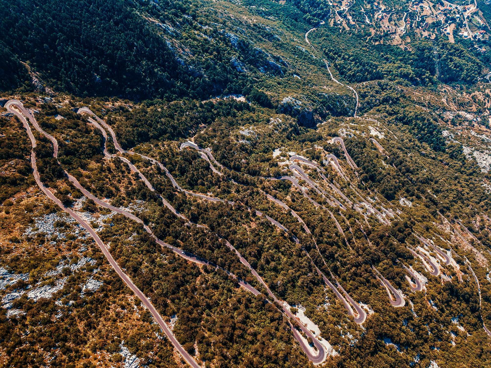 A serpentine road in Montenegro