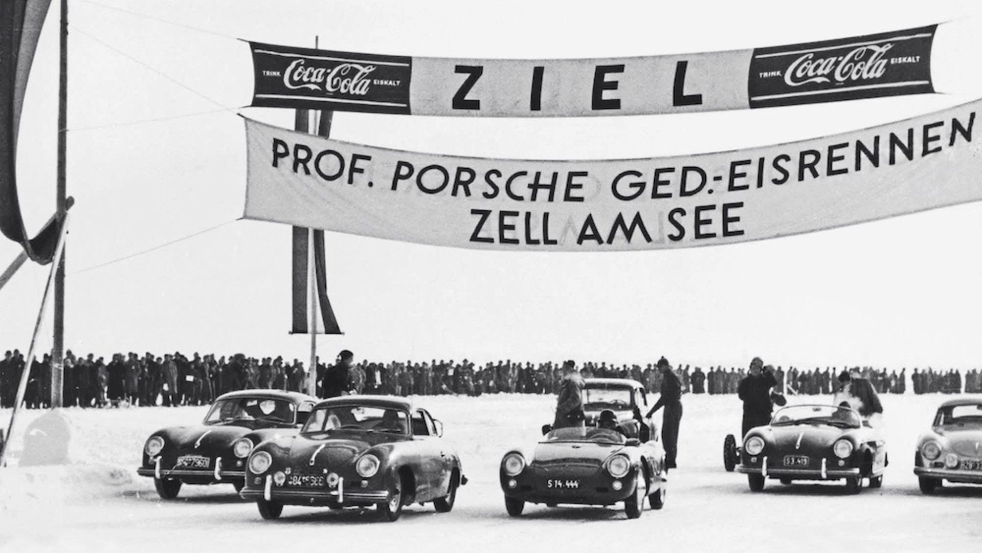 Porsche racing cars at Professor Ferdinand Porsche Memorial Race 1952