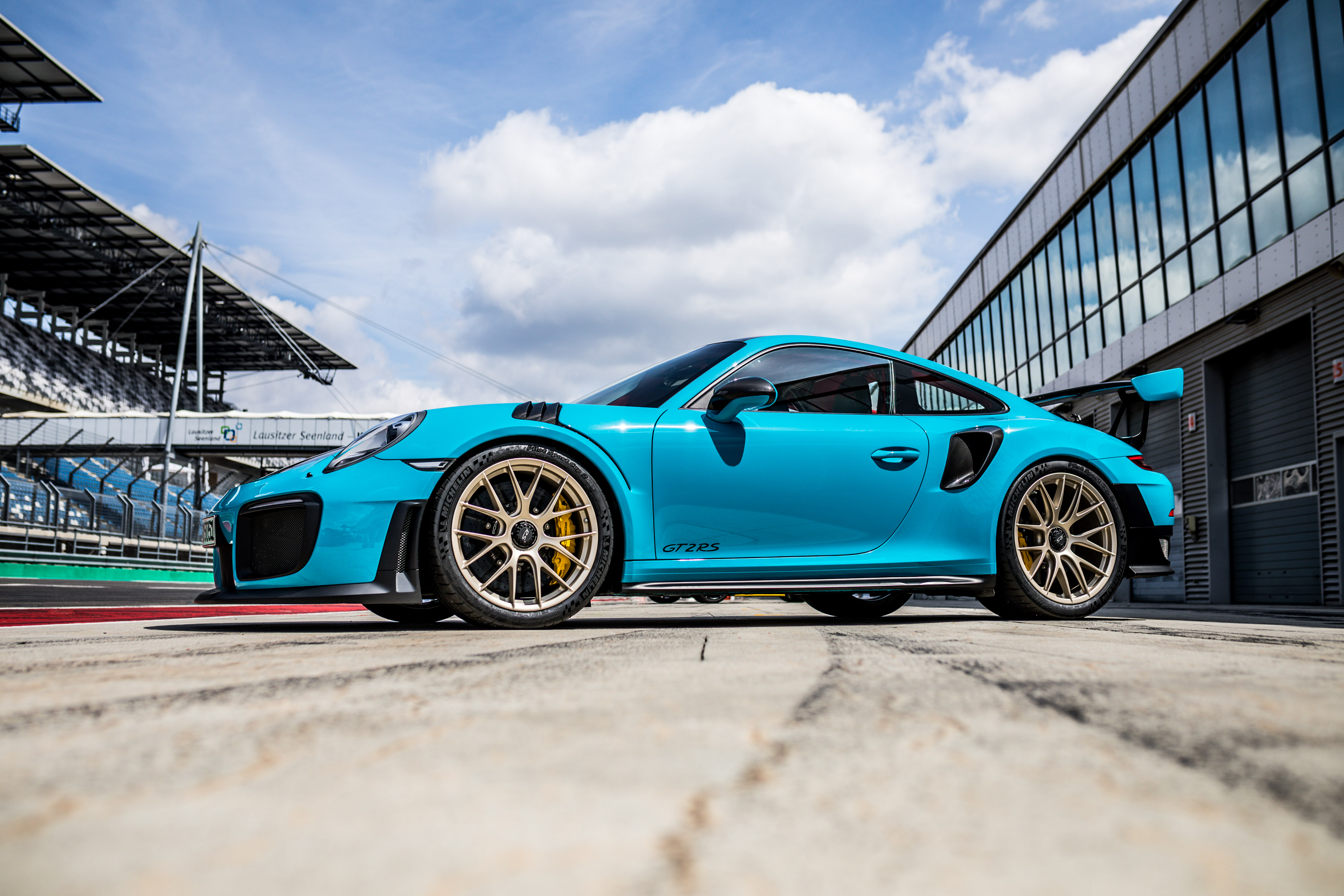 Porsche 991 911 GT2 RS parked at a race track