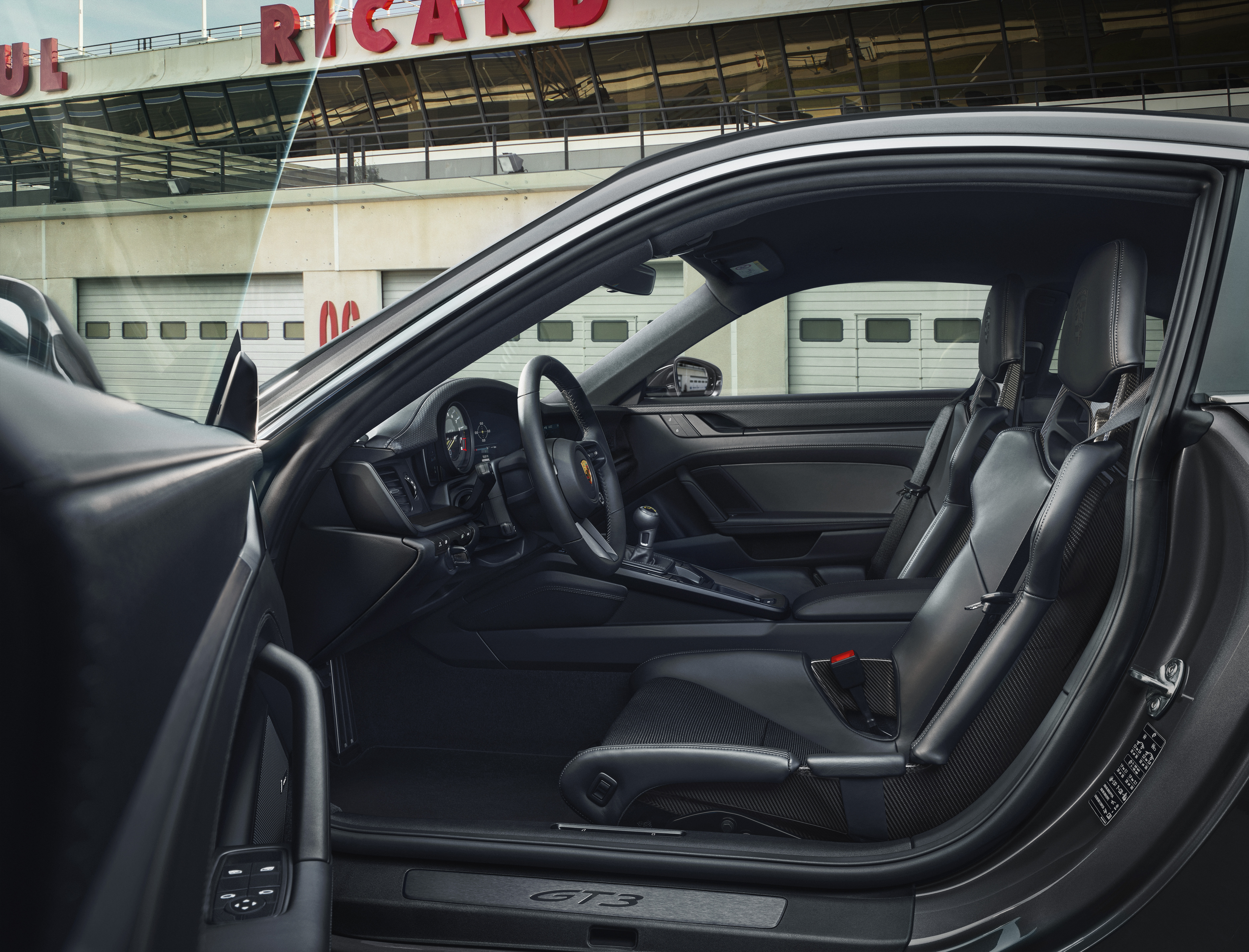 Interior shot of 911 GT3 with Touring Package at Paul Ricard circuit