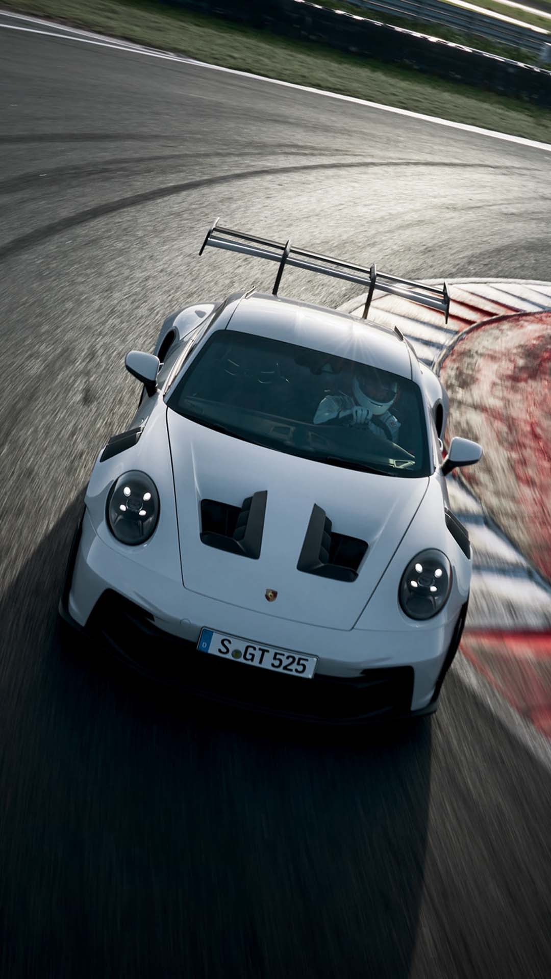 Porsche 911 GT3 RS driving racetrack wallpaper mobile 3